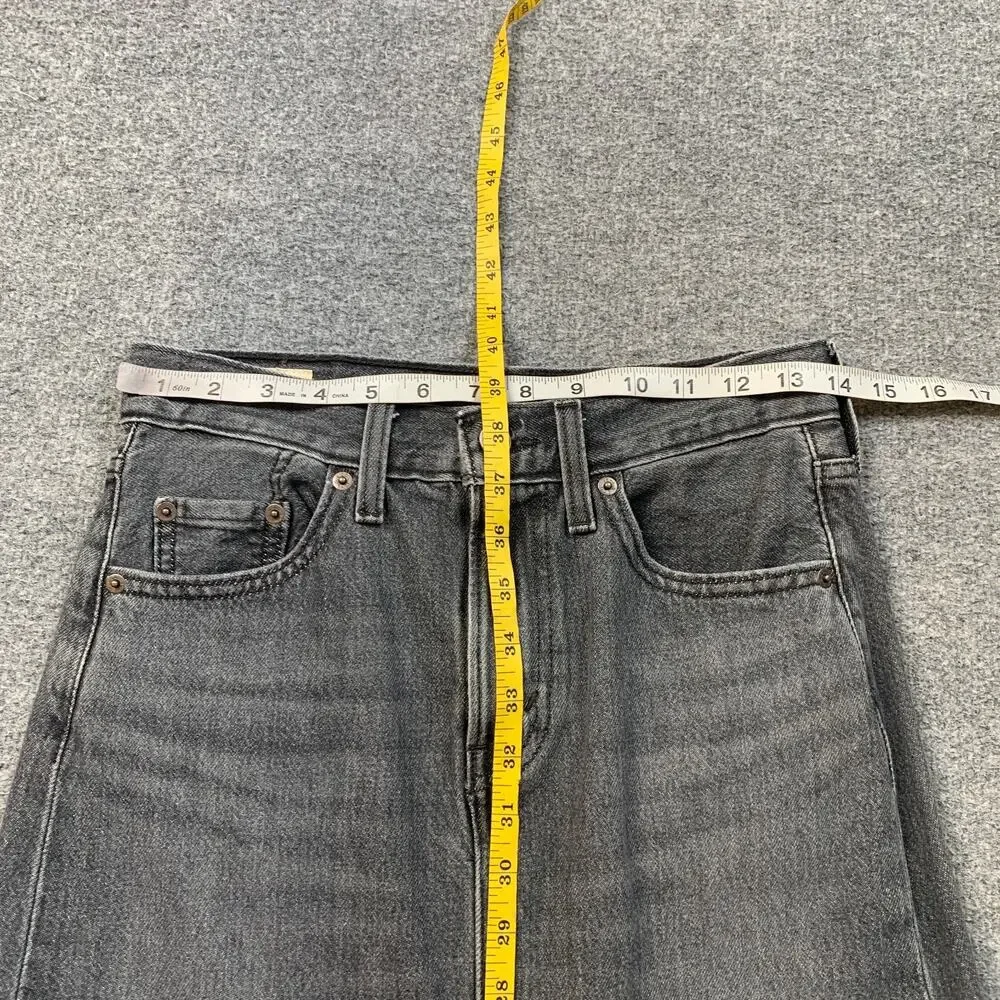 Levis Skirt Womens 24 Gray Ankle Column Denim Slit Front Pockets Zip Fly Stretch